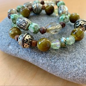 Double set of beaded bracelets